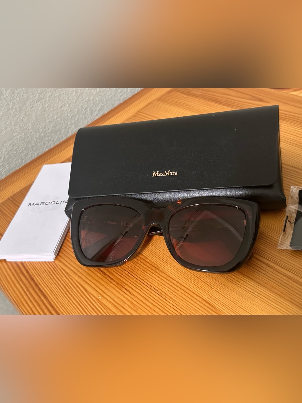 MaxMara Black Oversized Cat-Eye Sunglasses